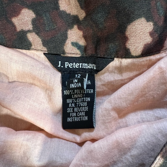 J Peterman 12 Purple Floral A Line Full Modest Maxi Skirt with fringes - Picture 7 of 15